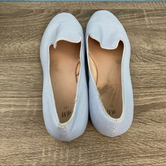 H&M Striped Flats - Blue/white - 9.5 - Picture 4 of 7